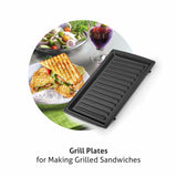 Glen Electric Multi Snack Maker with 3 sets of Sandwich, Grill & Waffle Non-Stick Plates, 750w - Black (3022 MSM)
