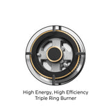 Glen 3 Burner Glass Hob Top Triple Ring Burner Double Ring Forged Brass Burners Auto Ignition (1073 XL SQ HT DB TR BW77)