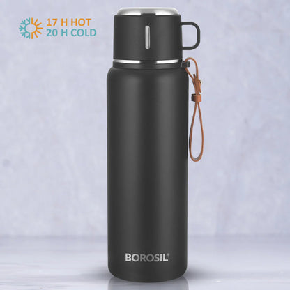 Borosil Cruise Double Wall Bottle,900ml Black