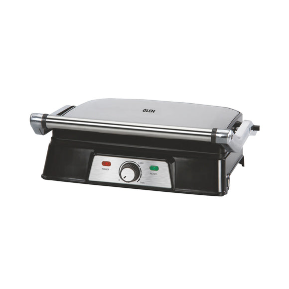 Glen Electric Contact Grill & Sandwich Maker with 180-degree opening, Non-Stick Plates, 2000w