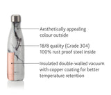 Borosil Stainless Steel Qaurtz- Vacuum Insulated Flask Water Bottle, 500ML