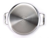 BERGNER Argent Triply Stainless Steel Casserole with Stainless Steel Lid, 20 cm, 3.1 Liters. Induction Base, Silver
