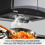 Glen Auto Clean Chimney 6060 Twin BL AC 60cm with Motion Sensor Airflow 1050 m3h