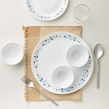 Larah by Borosil - Moon Series, Skyleaf 19 Pieces Opalware Dinner Set, White
