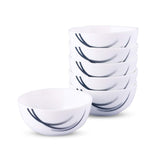 Larah by Borosil - Moon Series, Indigo Stella 19 Pieces Opalware Dinner Set, White