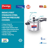 Prestige Nakshatra Alpha Svachh Stainless Steel Straight Wall 5 Liters