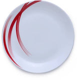 Larah by Borosil Pack of 19 Opalware Moon - Red Stella Dinner Set  (Microwave Safe)