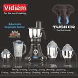 Vidiem MG 608 A Tusker 750 Watts Mixer Grinder with 4 Jars Kitchen Appliances (Black)