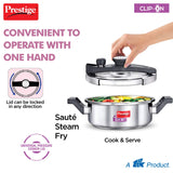 Prestige Clip-on Svachh Stainless Steel Pressure Cooker 3 Ltrs 22cm