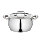Borosil - Stainless Steel Handi Casserole with Lid, Impact Bonded Tri-Ply Bottom, 2.1 L, Silver