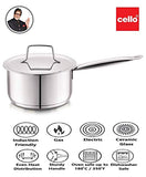 Cello Stainless Steel Sauce Pan with Lid, Impact Bonded Tri Ply Bottom (18 cm - 2.3 L)