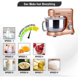 Inalsa Stand Mixer Kratos-1000W | 100% Pure Copper Motor| 5L SS Bowl| 8 Speed Control| Tilt Head| Includes Whisking Cone, Mixing Beater & Dough Hook| 2 Years Warranty, (Champagne)