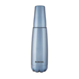 Borosil Stainless Steel Hydra Bolt with Drinking Glass - Vacuum Insulated Flask Water Bottle, Blue, 1L