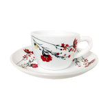 Larah by BOROSIL Opalware Cup And Saucer - 12 Pieces