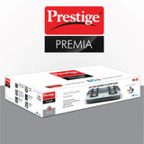 Prestige Premia Glass 4 Burner Gas Stove, Black and White