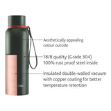 Borosil - Stainless Steel Hydra Trek - Vacuum Insulated Flask Water Bottle, 700 ML, Green
