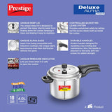 Prestige Svachh Deluxe Alpha Stainless Steel Pressure Cooker 4 Liters