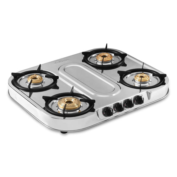 SUNFLAME ENTERPRISES PVT LTD Spectra Plus Stainless Steel 4 Burner Gas Stove, Manual Ignition (Silver)