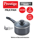 Prestige Omega Deluxe Granite Milk Pan with Lid, 16cm