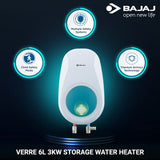 Bajaj Verre 6L 3kW Storage 5 Star Water Heater With Titanium Glass line Coated Tank and Copper Heating Element