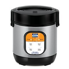 KENT Personal Rice Cooker 0.9-Litres 180-Watt (Black and Silver)