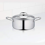 Borosil - 5-Ply Stainless Steel Casserole, 4L, Silver