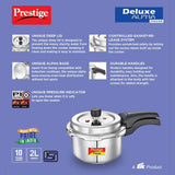 Prestige Svachh Deluxe Alpha 2.0 Litre Stainless Steel Pressure Cookers, Silver