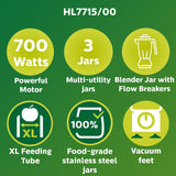 Philips Viva HL7715 700-Watt Juicer Mixer Grinder with 3 Jars.