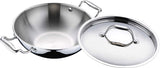 BERGNER Argent Triply Stainless Steel Kadhai with Stainless Steel Lid, 18 cm, 1.3 litres, Induction Base, Silver