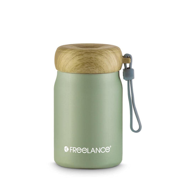 Freelance Bolt Vacuum Insulated Stainless Steel Flask, Water Beverage Travel Bottle, 300 ml, Green (1 Year Warranty)