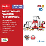 prestige ultimate plus 750 watt mixer grinder with 3 stainless steel jars & juicer jar