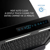 Glen Auto Clean Filterless Chimney with Inverter Technology, BLDC Motor 90cm 1400 m3/h -Black (6053 BL BLDC AC)