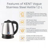 Kent Vogue 1.2 Litre Electric Kettle (Stainless Steel)