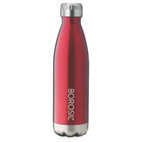 Borosil Stainless Steel TRANS BOLT - Vacuum Insulated Flask Water bottle, Red, 750ML