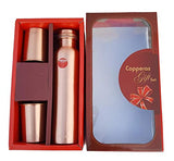 Milton Copper Water Bottle with Glass Gift Set for Ayurvedic Benefits (1000 ml Bottle and 250 ml Glass)