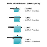 Prestige Clip On Aluminium Pressure Cooker, 5 Litres, Charcoal Black