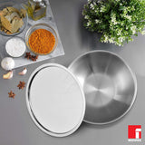 BERGNER Argent Triply Stainless Steel Tasra with Stainless Steel Lid, 28 cm, 3.9 Litres,Induction Base, Silver
