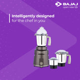 Bajaj Powerful Herculo 1000W Mixer Grinder with Nutri-Pro Feature, 3 Jars, Copper, Coffee Brown and Gold, Regular (410540)