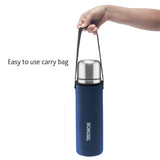 Borosil Thermo Flip Type Stainless Steel Flask, 1L, Blue