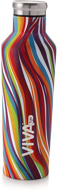 Viva H2O Double Wall Vacuum Insulated Travel SS Water Bottle (MultiColor), 500 ML