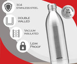 Milton Duo DLX 1500 Thermosteel 24 Hours Hot and Cold Water Bottle, 1.5 Litre, Silver