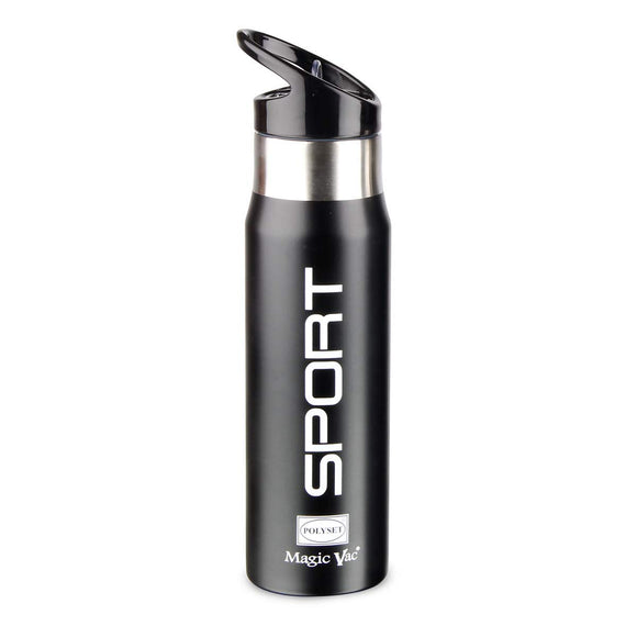 Polyset Sport Stainless Steel Vaccum Bottle (Black, 750ml)