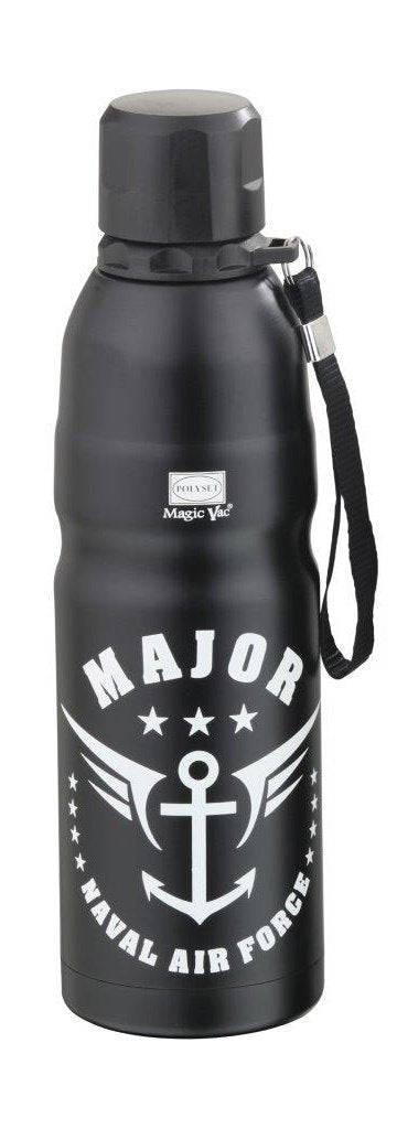 Polyset Hot and Cold Major Premium Vacuum Flask 750 ml Water Bottle (Black)