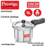 PRESTIGE 5-LT Svachh Pressure Cooker 5 L, Standard, Silver