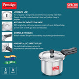 PRESTIGE 5-LT Svachh Pressure Cooker 5 L, Standard, Silver