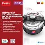 Prestige Svachh, 20240, 3 L, Hard Anodised Pressure Cooker, with deep lid for Spillage Control