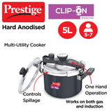 Prestige Svachh Clip-on 5 Litre Hard Anodised Pressure cooker