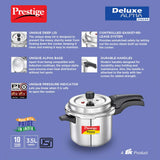 Prestige Svachh Deluxe Alpha 3.5 Litre Stainless Steel Pressure Cooker