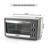 Borosil Prima 30 L OTG, With Motorized Rotisserie And Convection, 1500 Watts BOTG30CRS13