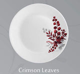 Cello Zarah Crimson Leaves Opalware Dinner Set, 31 Pieces, White
